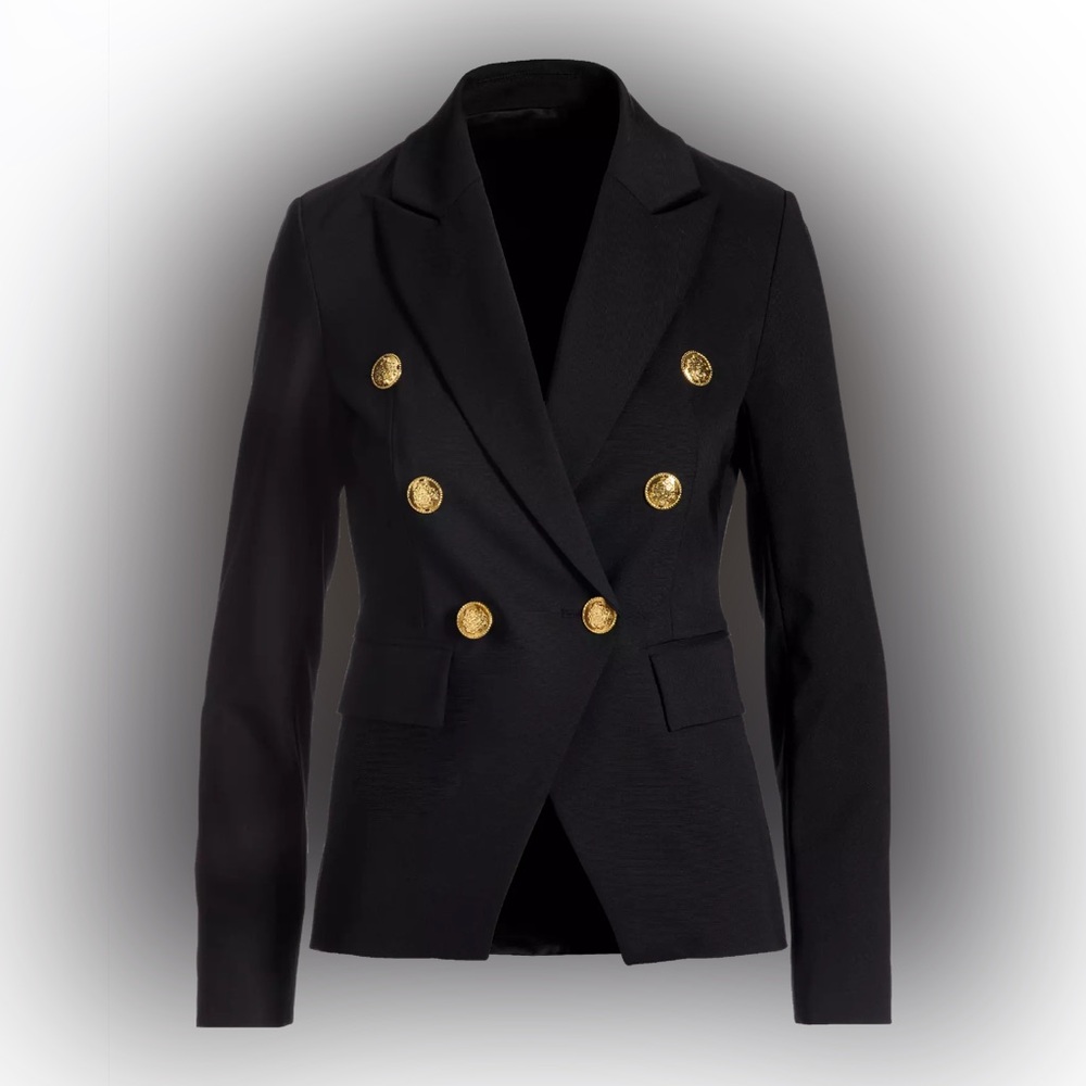 Boston Proper Double Breasted Black Blazer - Picture 2 of 4